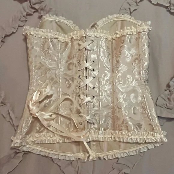 Source Unknown/Women’s NWOT Gold and Cream Lace-Up Corset Size S - Picture 5 of 8